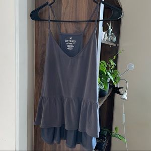 American Eagle flowy tank top in charcoal gray